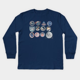 NASA Apollo Missions logos Kids Long Sleeve T-Shirt